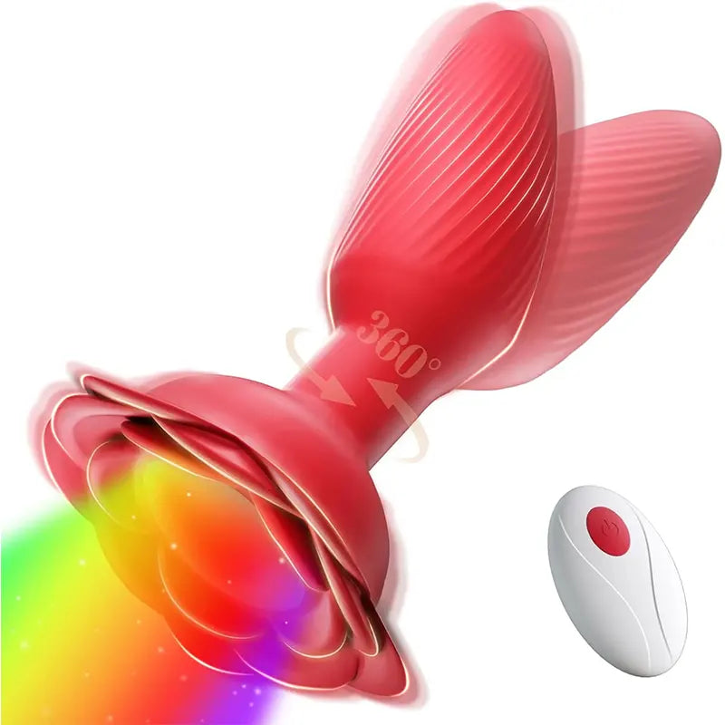 Luminous Rotating Rose Anal Plug