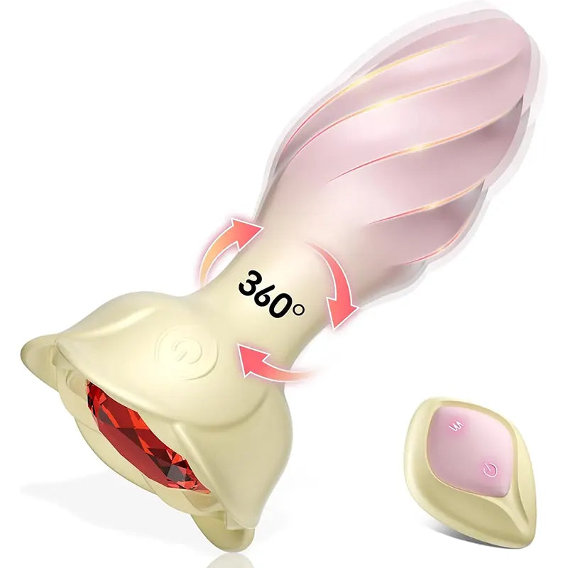 RoseGem Rotating Anal Plug with Diamond Base