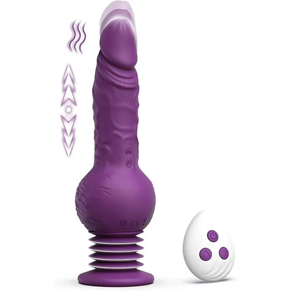 Push-in Vibrating Silicone Dildo