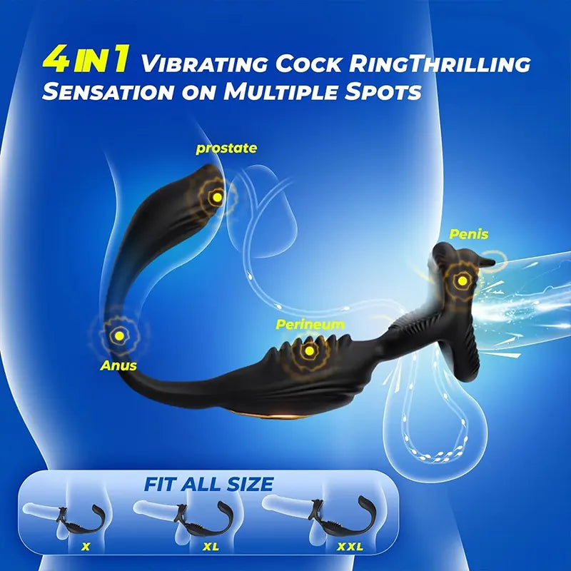 Remote-Controlled Dual Motor Vibrating Cock Ring