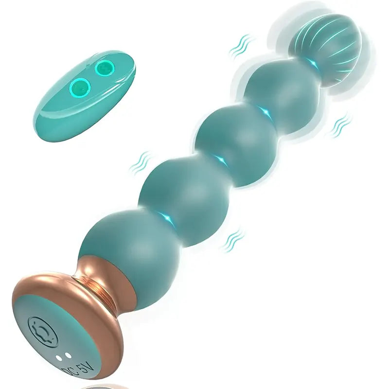 Indigo Dual-Layer Silicone Vibrating Anal Beads