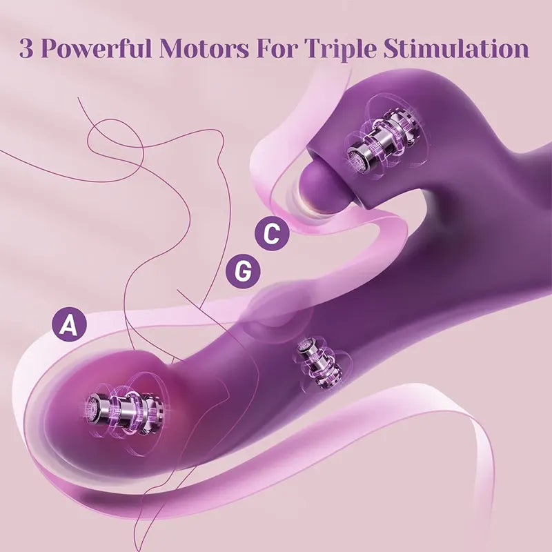 Triple-Action G-Spot &amp; Clitoral Rabbit Vibrator