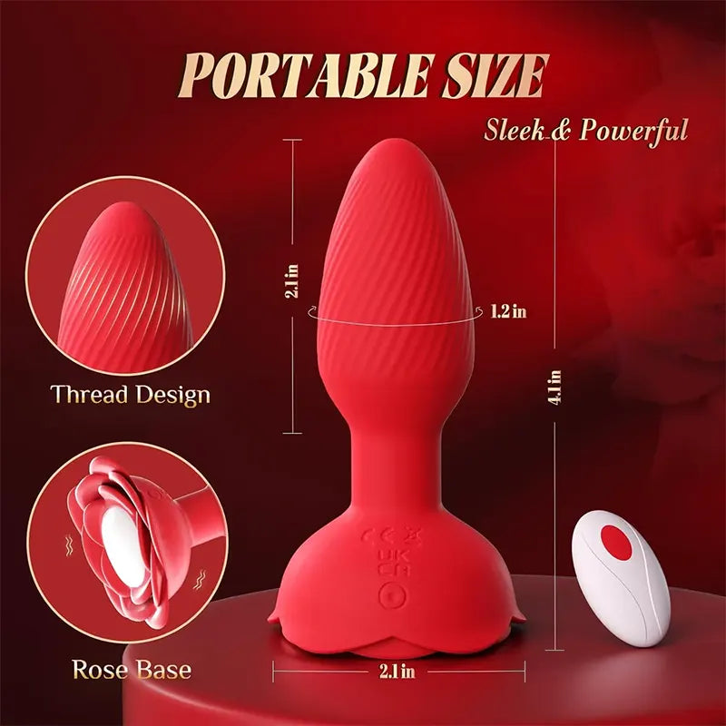 Luminous Rotating Rose Anal Plug