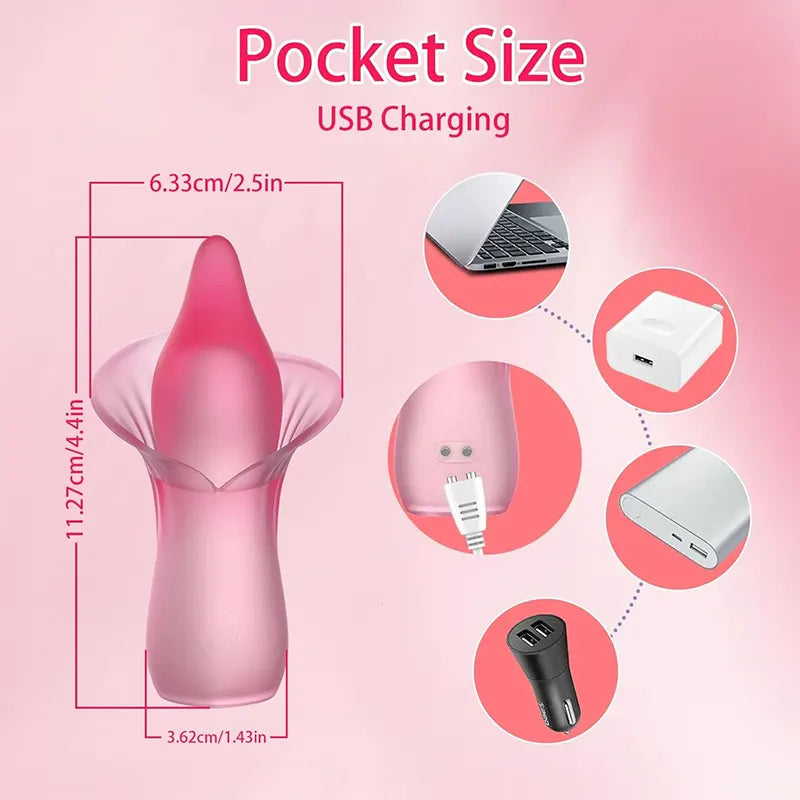 Tongue Licking Flower Vibrator