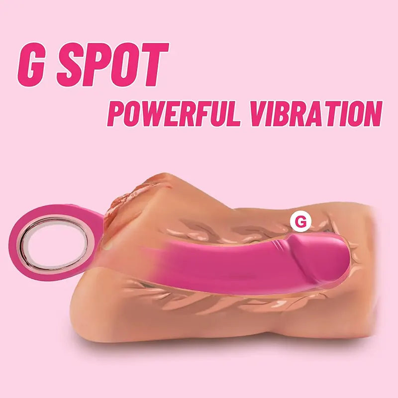 Curved Silicone Vibrating G-Spot Dildo