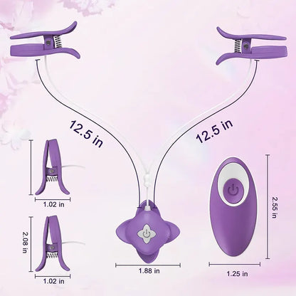 PulseTease Remote-Controlled Vibrating Nipple Clamps