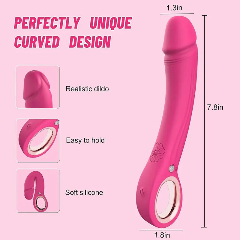 Curved Silicone Vibrating G-Spot Dildo