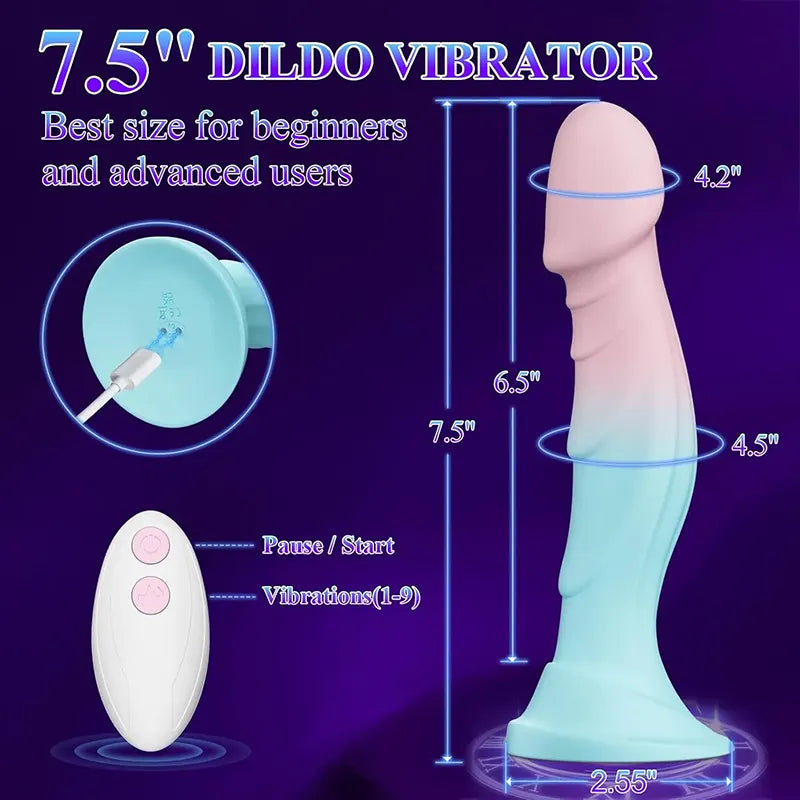 Wave Motion Silicone Dildo with Suction Cup