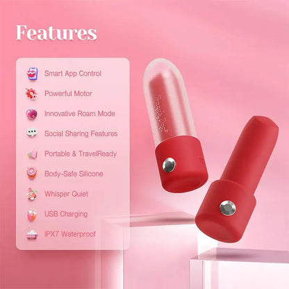 Lipstick-Style Mini Vibrator with App Control