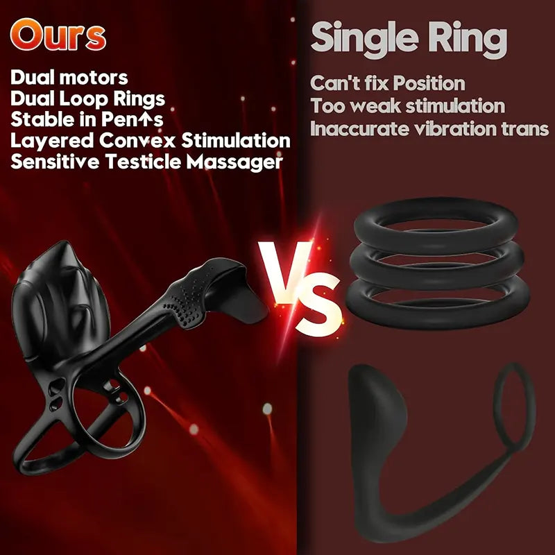 Dual Motor Vibrating Couples Pleasure Ring