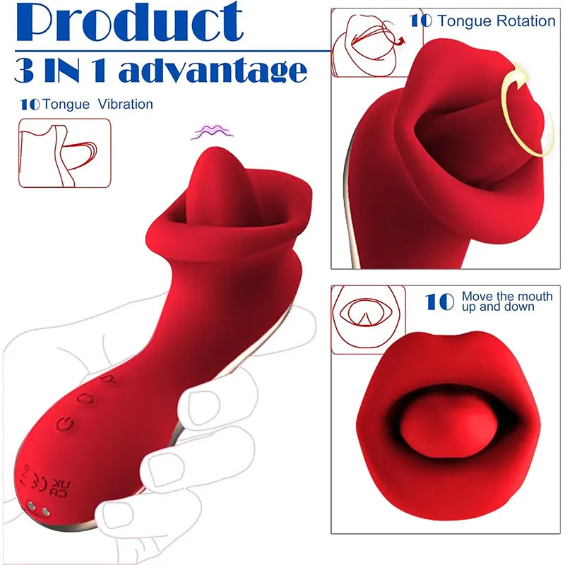 Crimson Tongue Vibrating Pleasure Toy