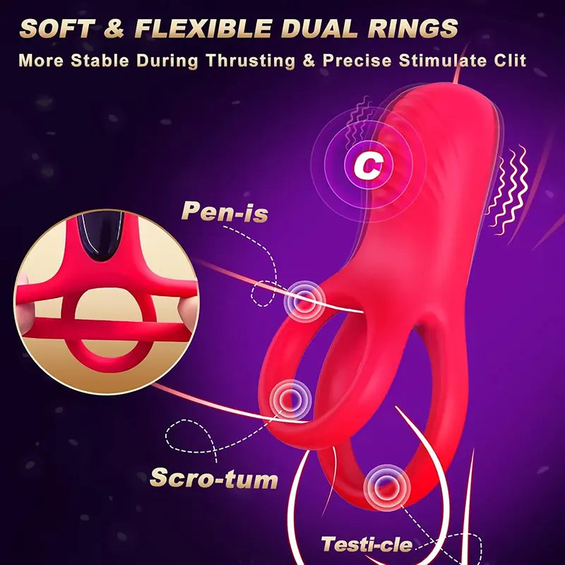 Power Pulse Dual Vibrating Cock Ring