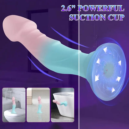 Wave Motion Silicone Dildo with Suction Cup