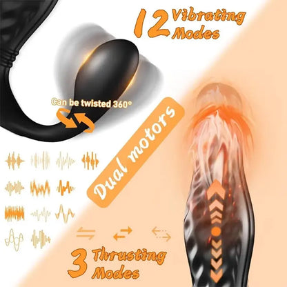 MaxiThrust Dual-Head Vibrating &amp; Thrusting Prostate Massager