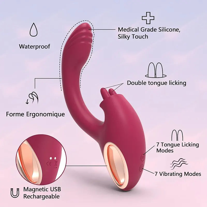 2-in-1 Double Pleasure Rabbit Vibrator for Women