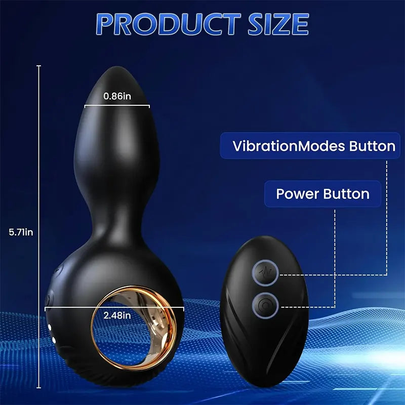 Remote-Control Vibrating Anal Plug with 10 Powerful Modes