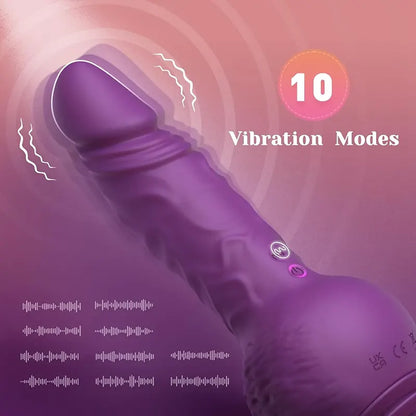 Push-in Vibrating Silicone Dildo