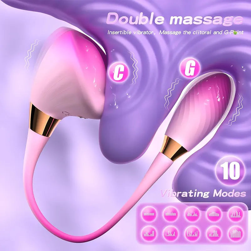 3-in-1 Dual Head Motorized Female Flower Vibrator