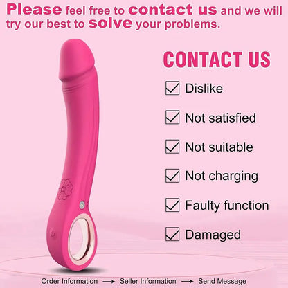 Curved Silicone Vibrating G-Spot Dildo