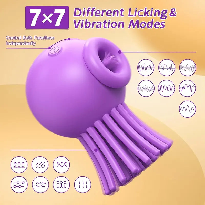 Octopus Tongue Licking and Sucking G-spot Vibrator