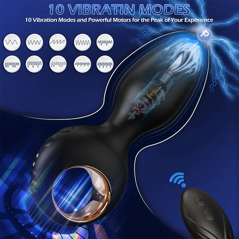 Remote-Control Vibrating Anal Plug with 10 Powerful Modes