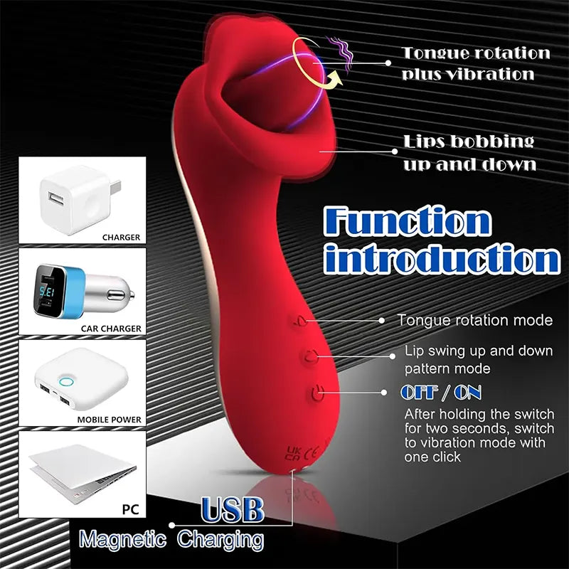 Crimson Tongue Vibrating Pleasure Toy