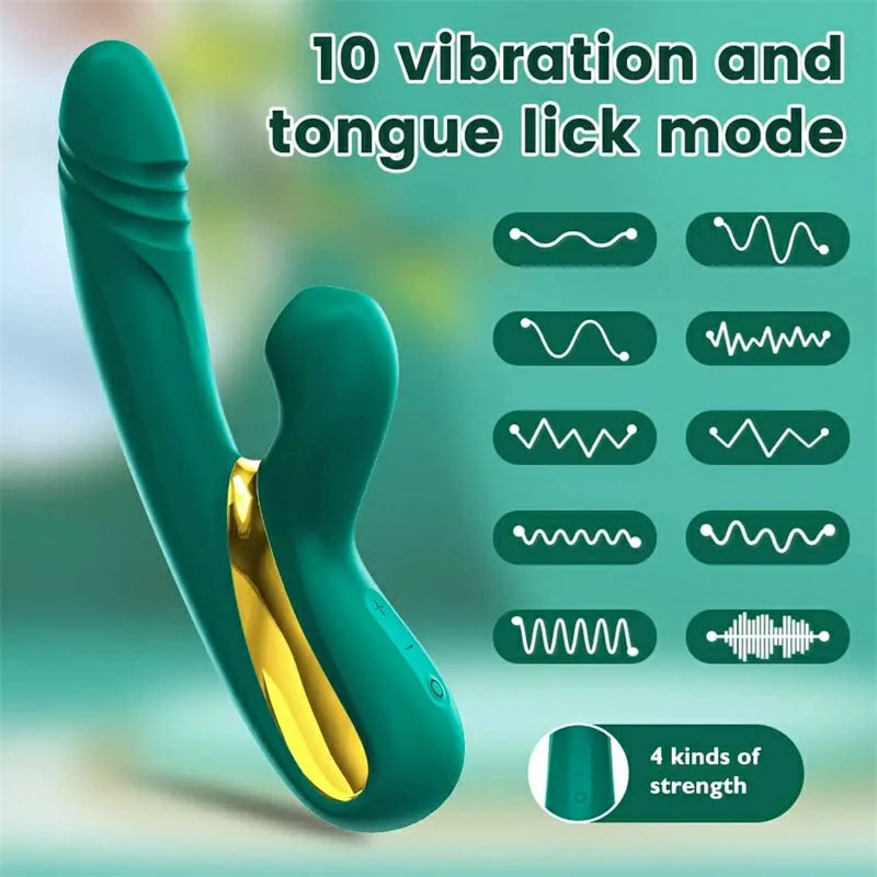 2-in-1 Vibrating and Licking Masturbator