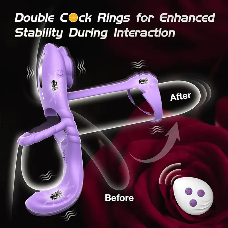 Vibrating Rose-Shaped Cock Ring with Dual Stimulation