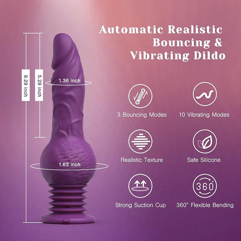 Push-in Vibrating Silicone Dildo