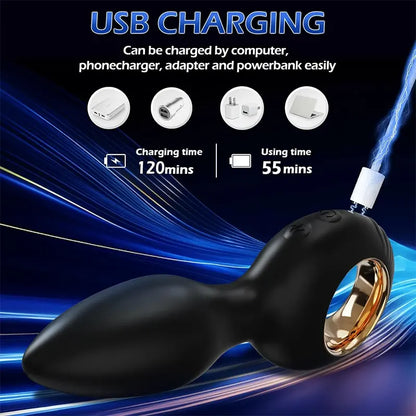 Remote-Control Vibrating Anal Plug with 10 Powerful Modes