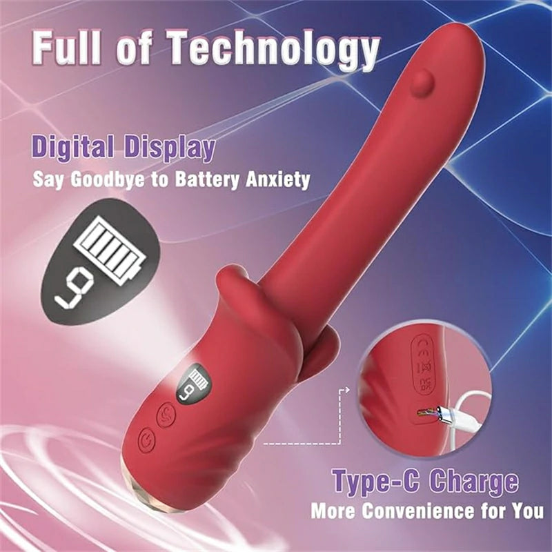 LCD Tongue Vibrator with 9 Vibration Modes