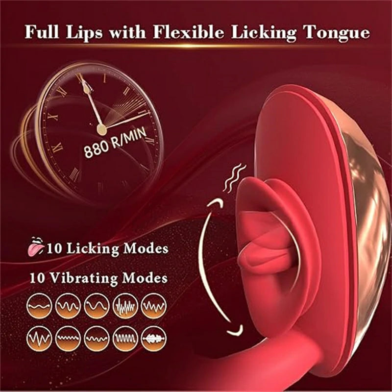 G-Spot Vibrator with Tongue Clitoral Stimulator for Blended Orgasms