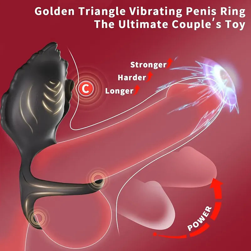 Pulse Wave Tri-Ring Cock Ring