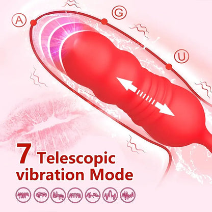 2-in-1 Rose Female Tongue Vibrator