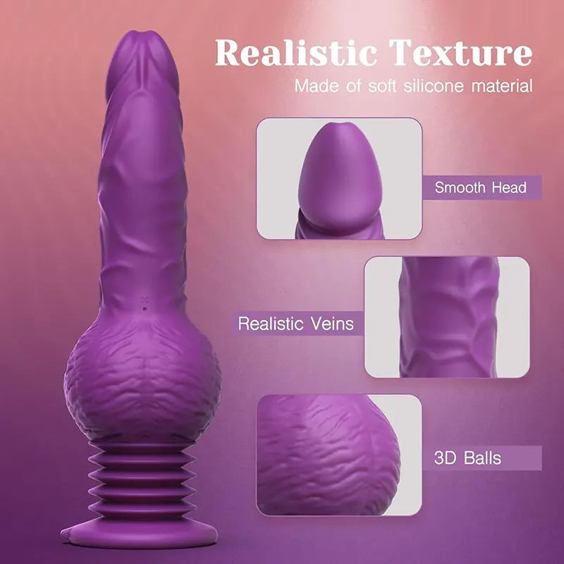 Push-in Vibrating Silicone Dildo