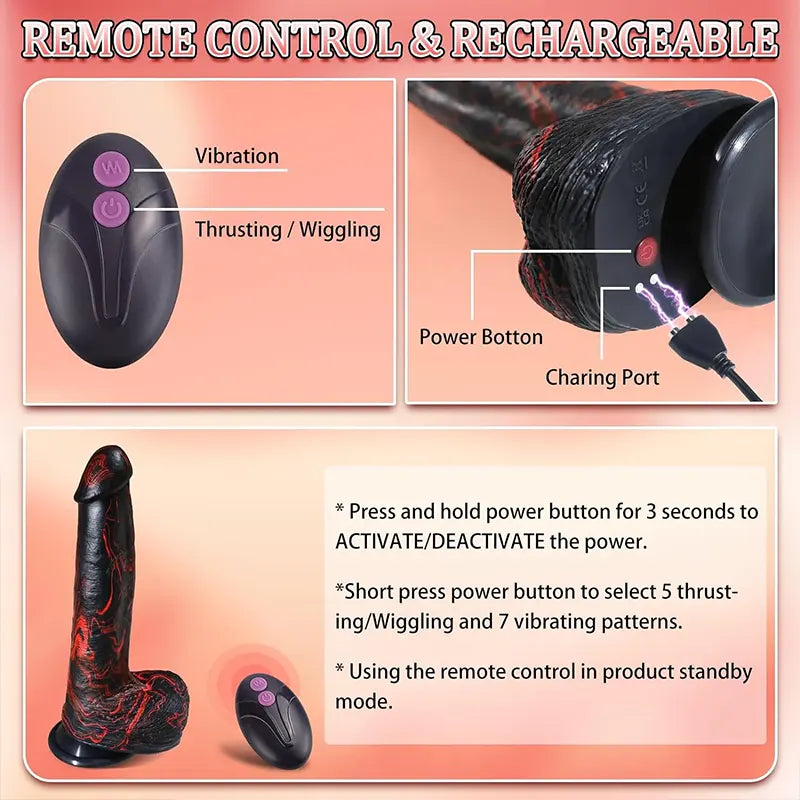 Molten Pleasure Thrusting Dildo Vibrator