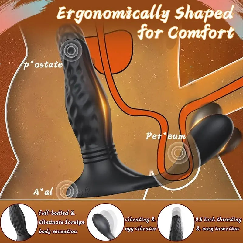 MaxiThrust Dual-Head Vibrating &amp; Thrusting Prostate Massager