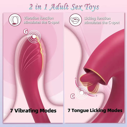 2-in-1 Double Pleasure Rabbit Vibrator for Women