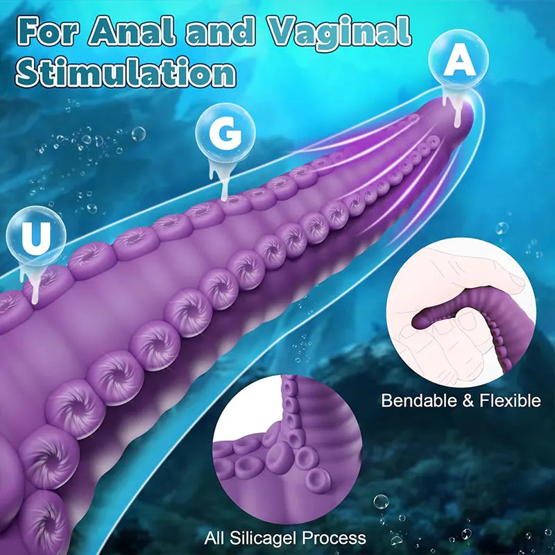 Remote Control Silicone Tentacle Suction Cup Vibrator