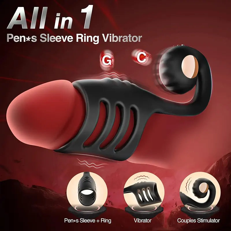 Wireless Remote Control Seahorse Vibrating Cock Ring