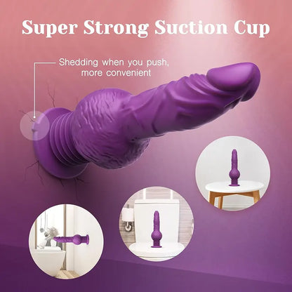 Push-in Vibrating Silicone Dildo