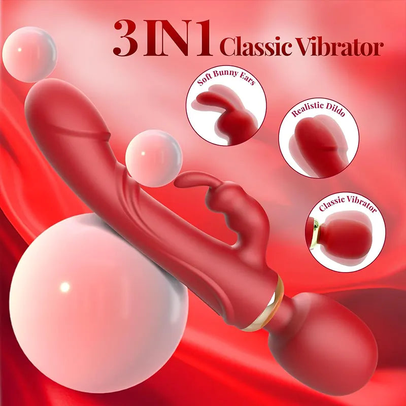 3-in-1 Dual Head G-Spot Clitoral Vibrator