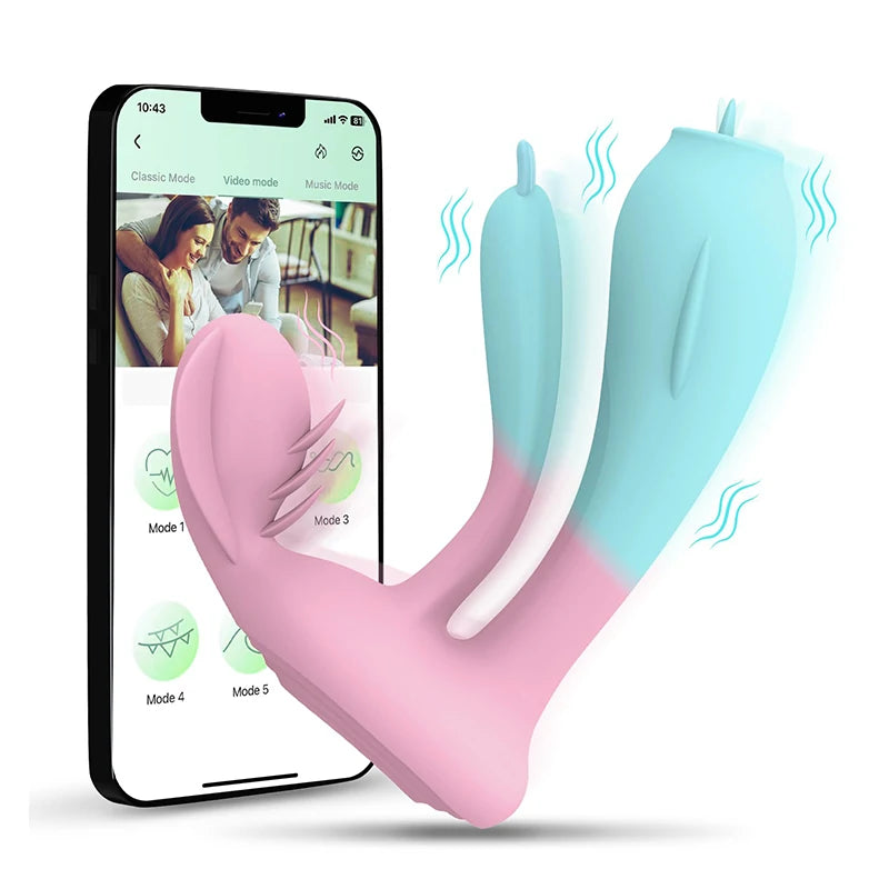 Dual_Color_Triple_Head_Wearable_Vibrator