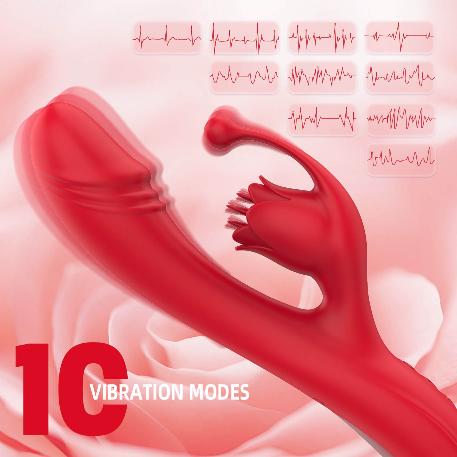 Multifunctional Vibrating Rose Toy Dildo