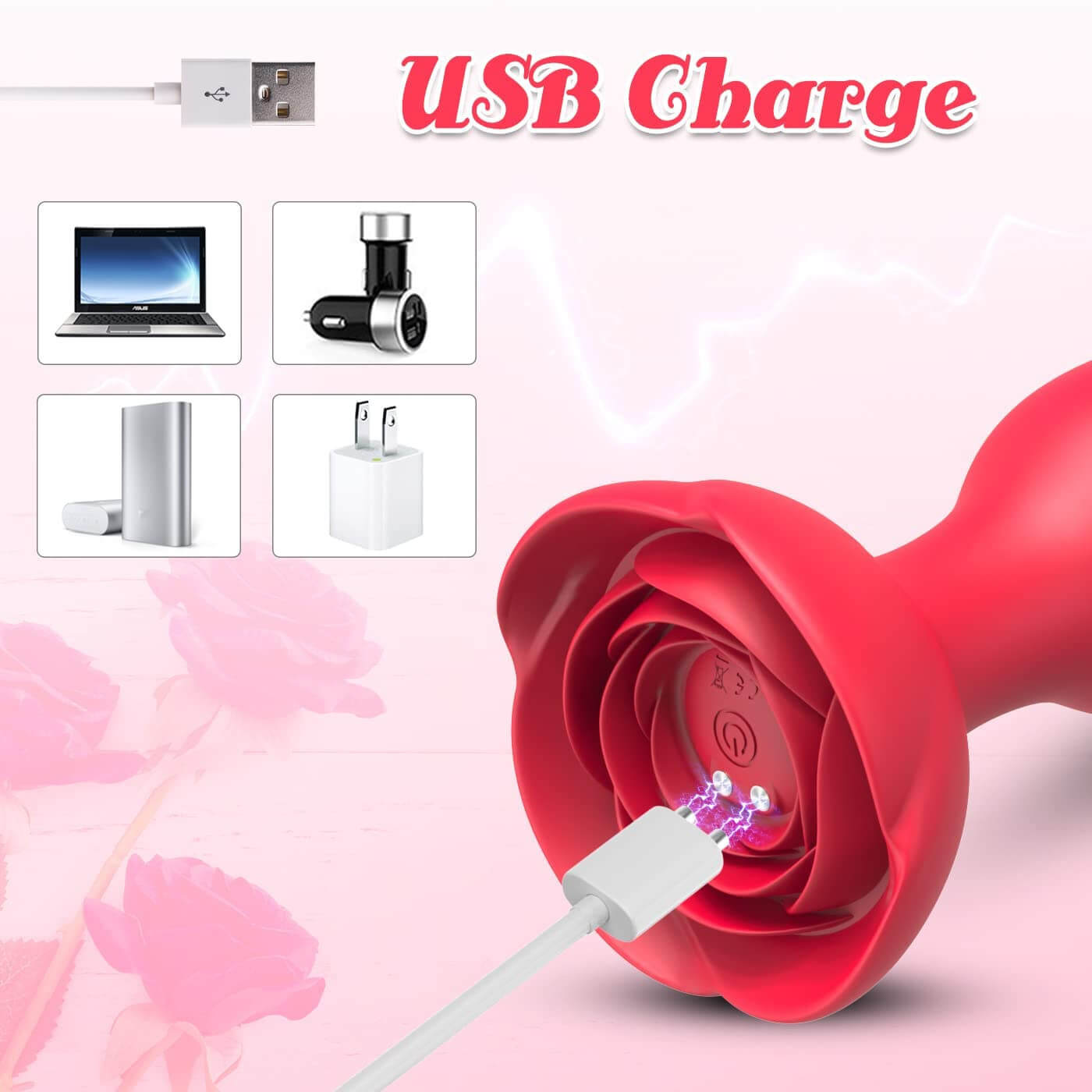 Male Vibrating Butt Plug Rose ootyemo-d914.myshopify.com