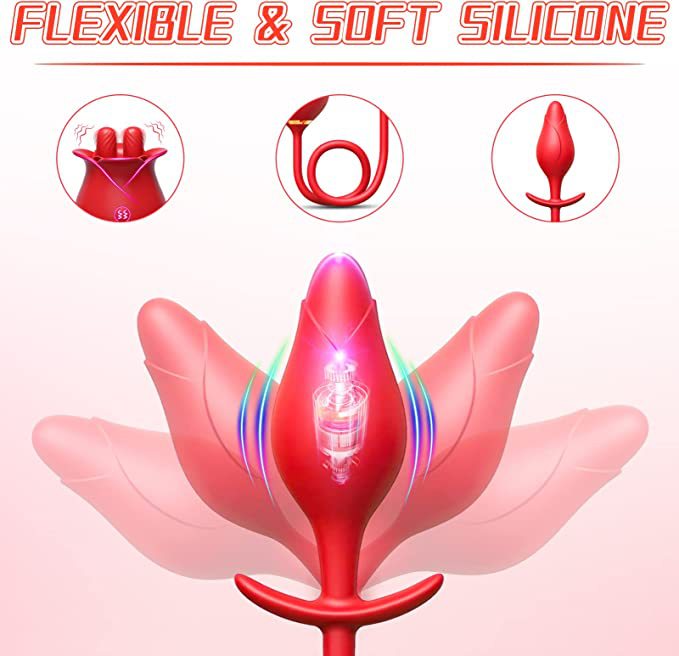 Male Rose Anal Plug Tongue Lick Vibrator ootyemo-d914.myshopify.com