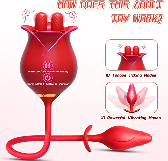 Male Rose Anal Plug Tongue Lick Vibrator ootyemo-d914.myshopify.com