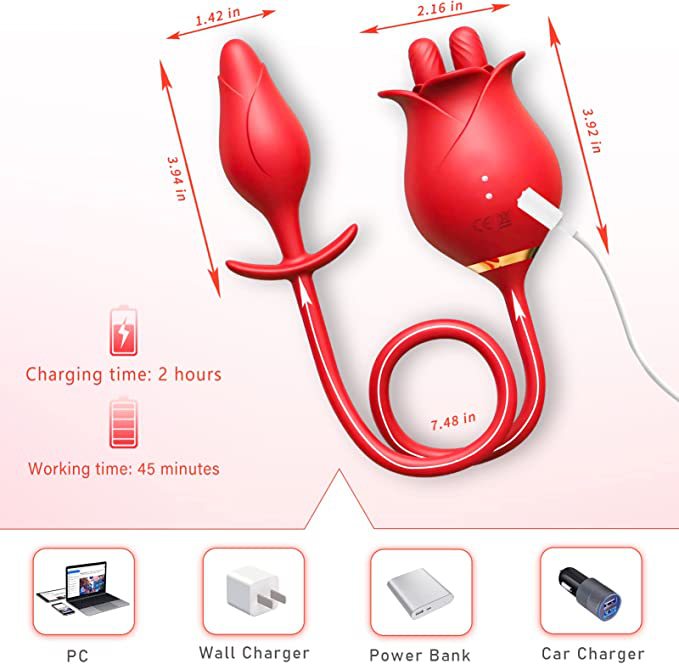 Male Rose Anal Plug Tongue Lick Vibrator ootyemo-d914.myshopify.com