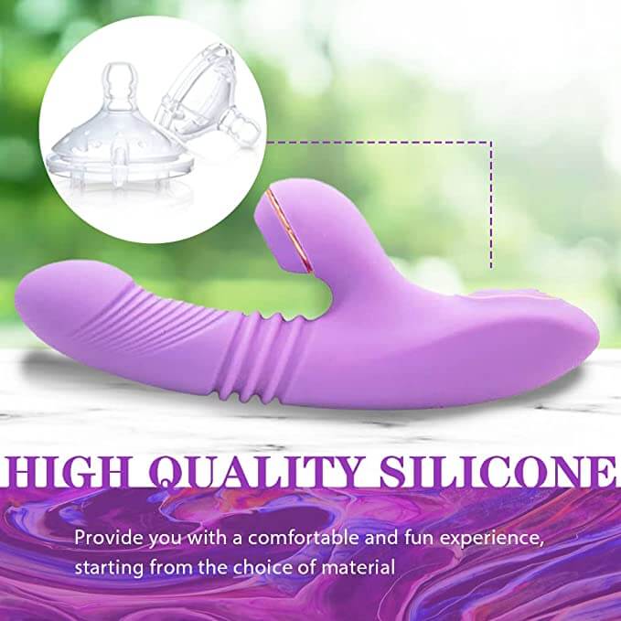 7-frequency Automatic Sucking Telescopic Vibrator Purple