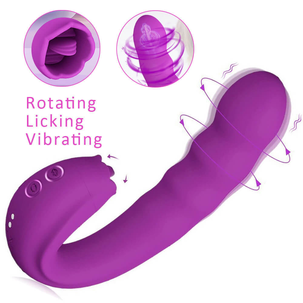 G-spot Nipples Clit Tongue Licking Vibration Purple